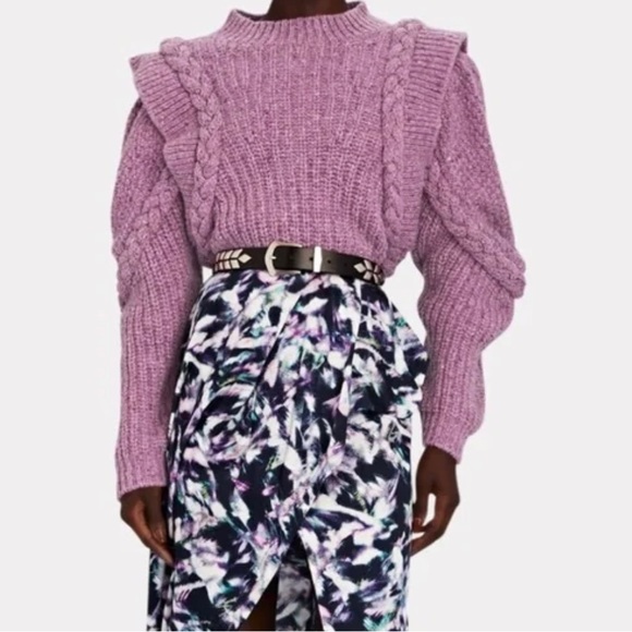 Sea New York Giada Braided Sweater in Purple Wool - Picture 2 of 5